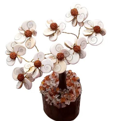Gomti Chakra Tree with Beads Rudraksha (White and Brown) - GOOD HABITSS
