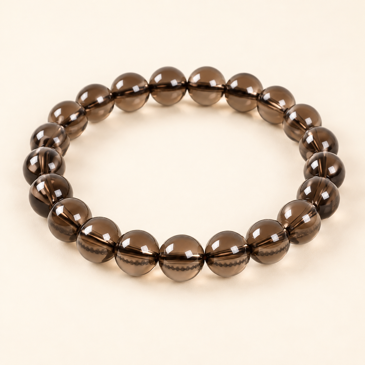 Natural Smoky Quartz Bracelet – 8mm Gemstone Jewellery — studio product view