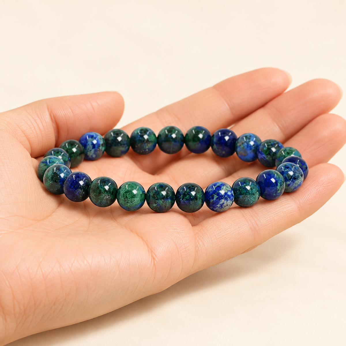 Azurite Bracelet – Natural Gemstone Jewellery — illustrative styling view