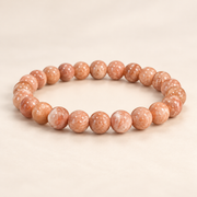 Natural Sunstone Bracelet – 8mm Gemstone Jewellery — studio product view