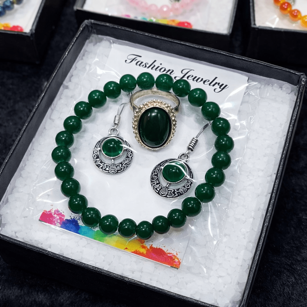 Green Aventurine Healing Crystal Jewelry Set - GOOD HABITSS