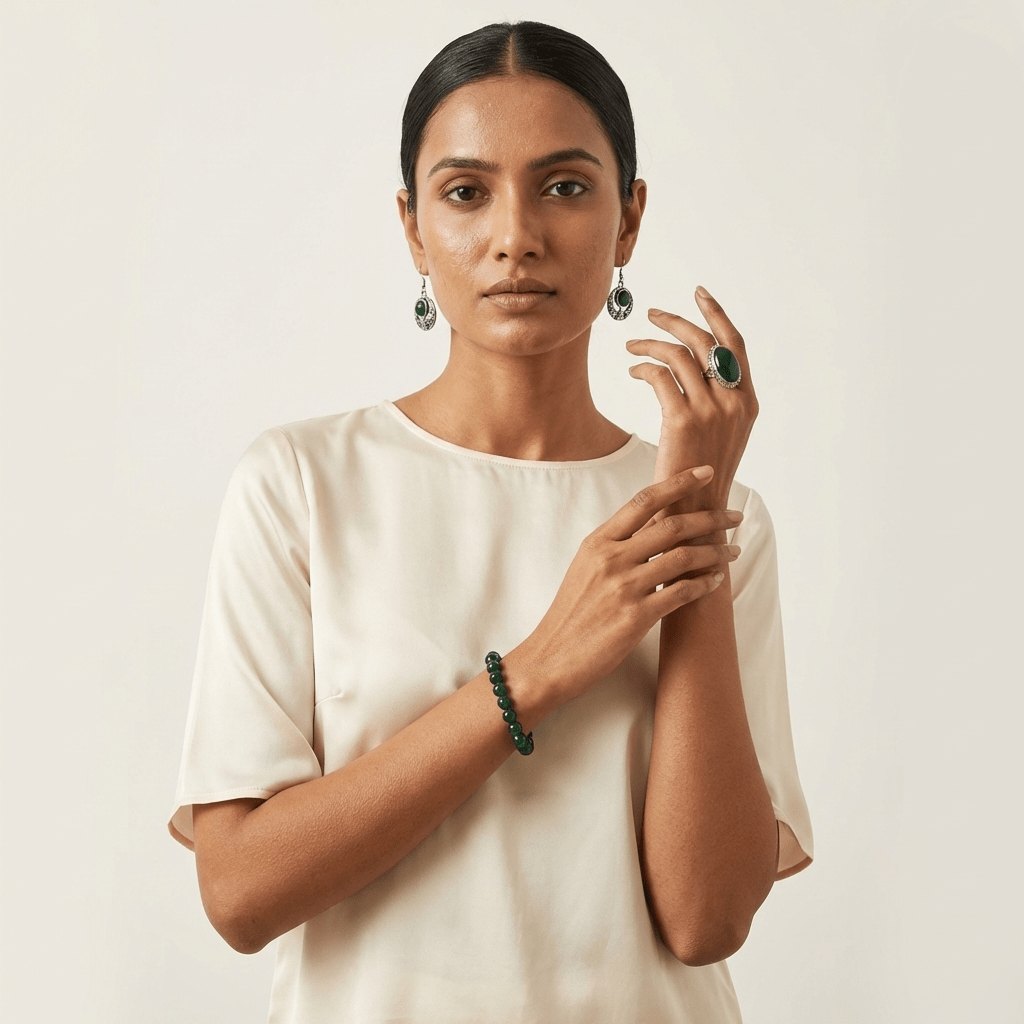 Green Aventurine Healing Crystal Jewelry Set - GOOD HABITSS