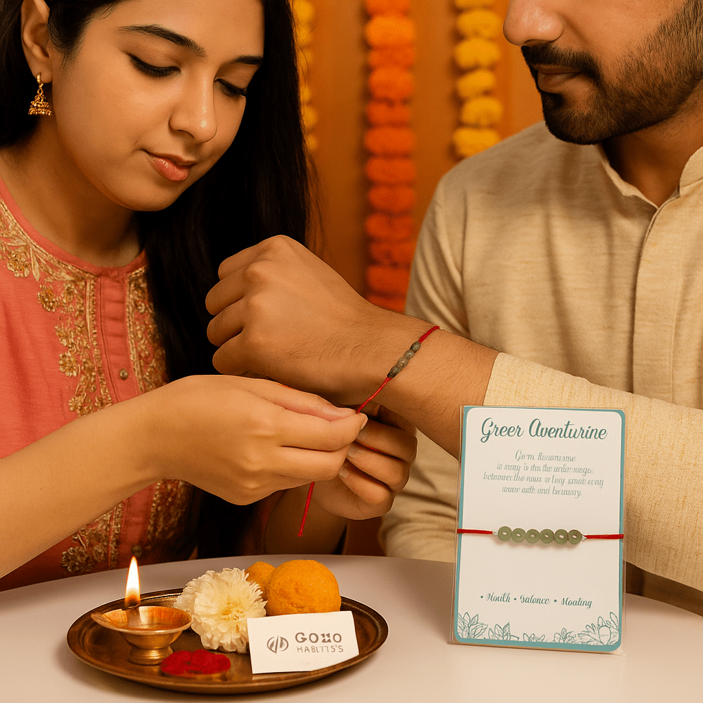 Green Aventurine Healing Rakhi - GOOD HABITSS