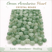 Green Aventurine Heart Crystal Beads Line - GOOD HABITSS