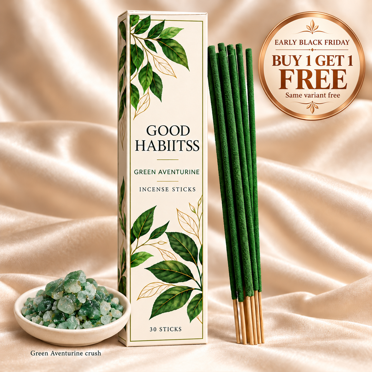 Green Aventurine Incense Sticks – Box of 30 — Buy 1 Get 1 Free, same variant