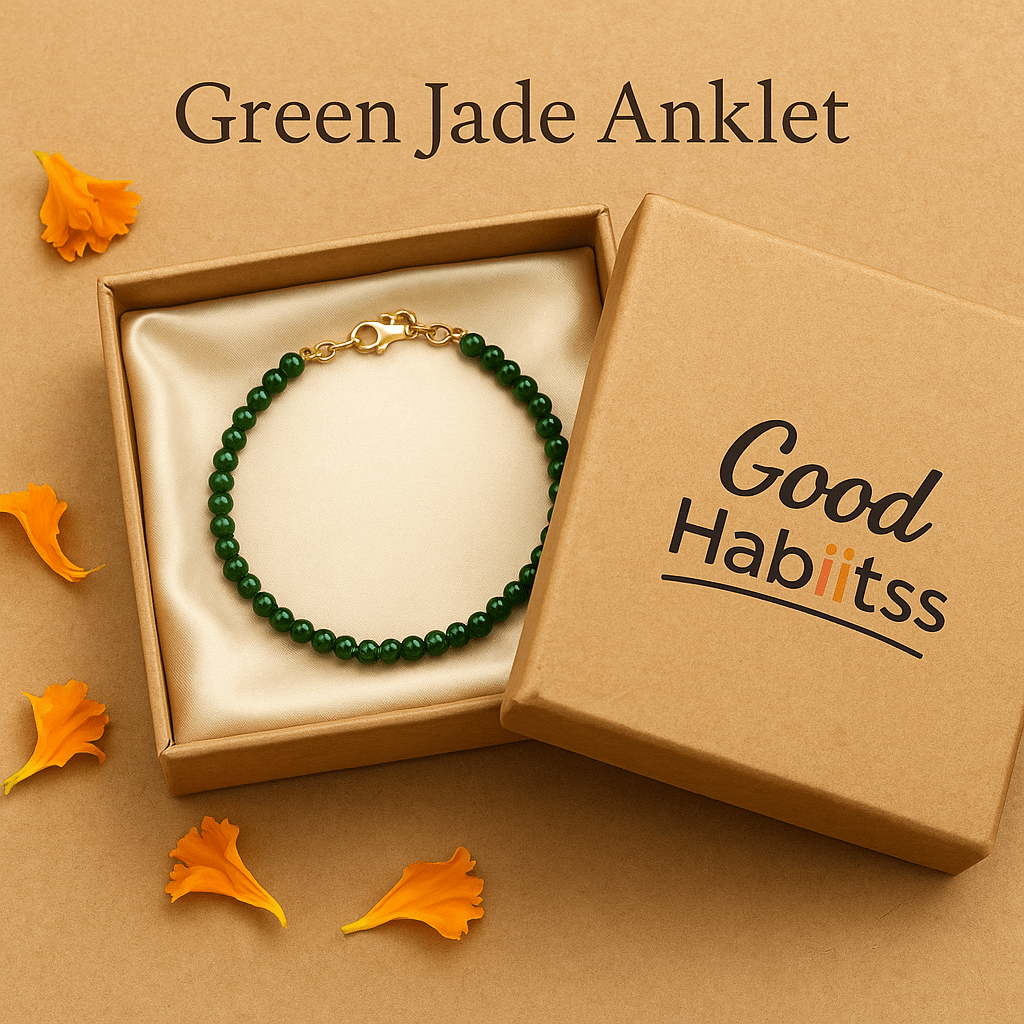 Green Jade Anklet - GOOD HABITSS