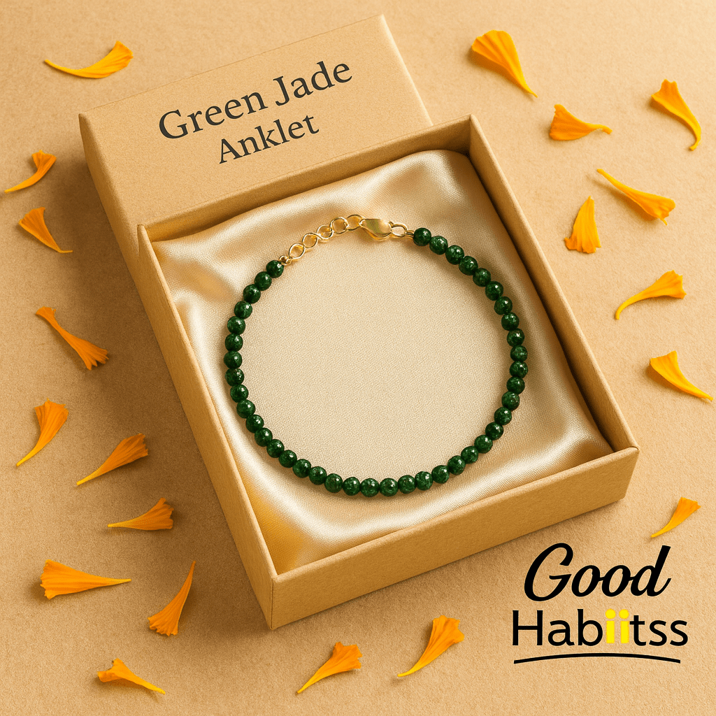 Green Jade Anklet - GOOD HABITSS