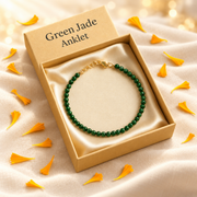 Green Jade Anklet – Natural Gemstone-Inspired Jewellery on warm cream background