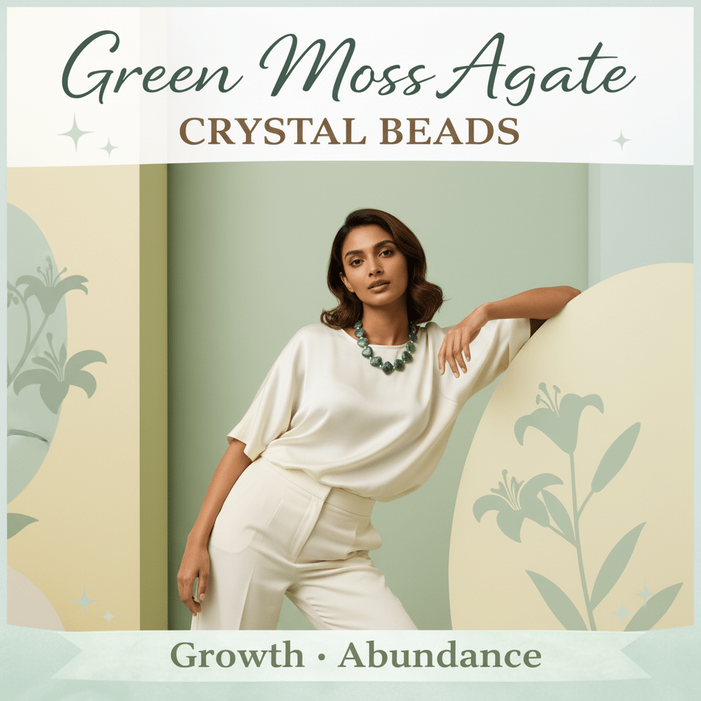 Green Moss Agate Heart Crystal Beads Line - GOOD HABITSS