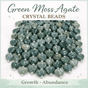 Green Moss Agate Heart Crystal Beads Line - GOOD HABITSS