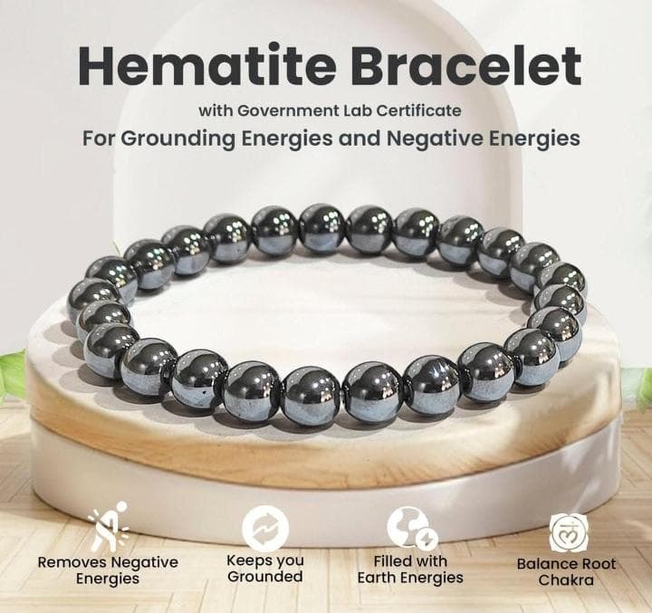 Hematite Bracelet (8 MM) - GOOD HABITSS