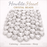 Howlite Heart Crystal Beads Line - GOOD HABITSS