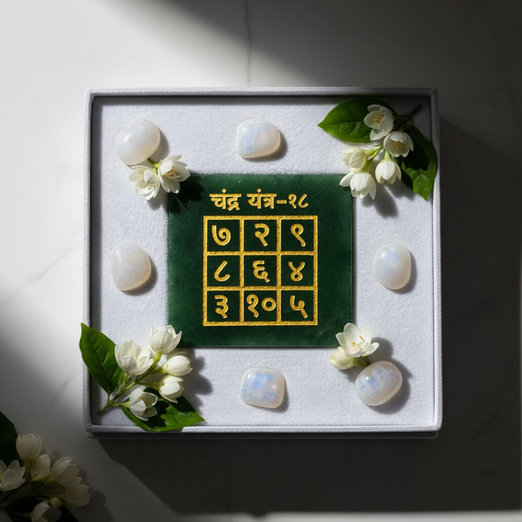 Chandra Yantra in premium gift box with white velvet