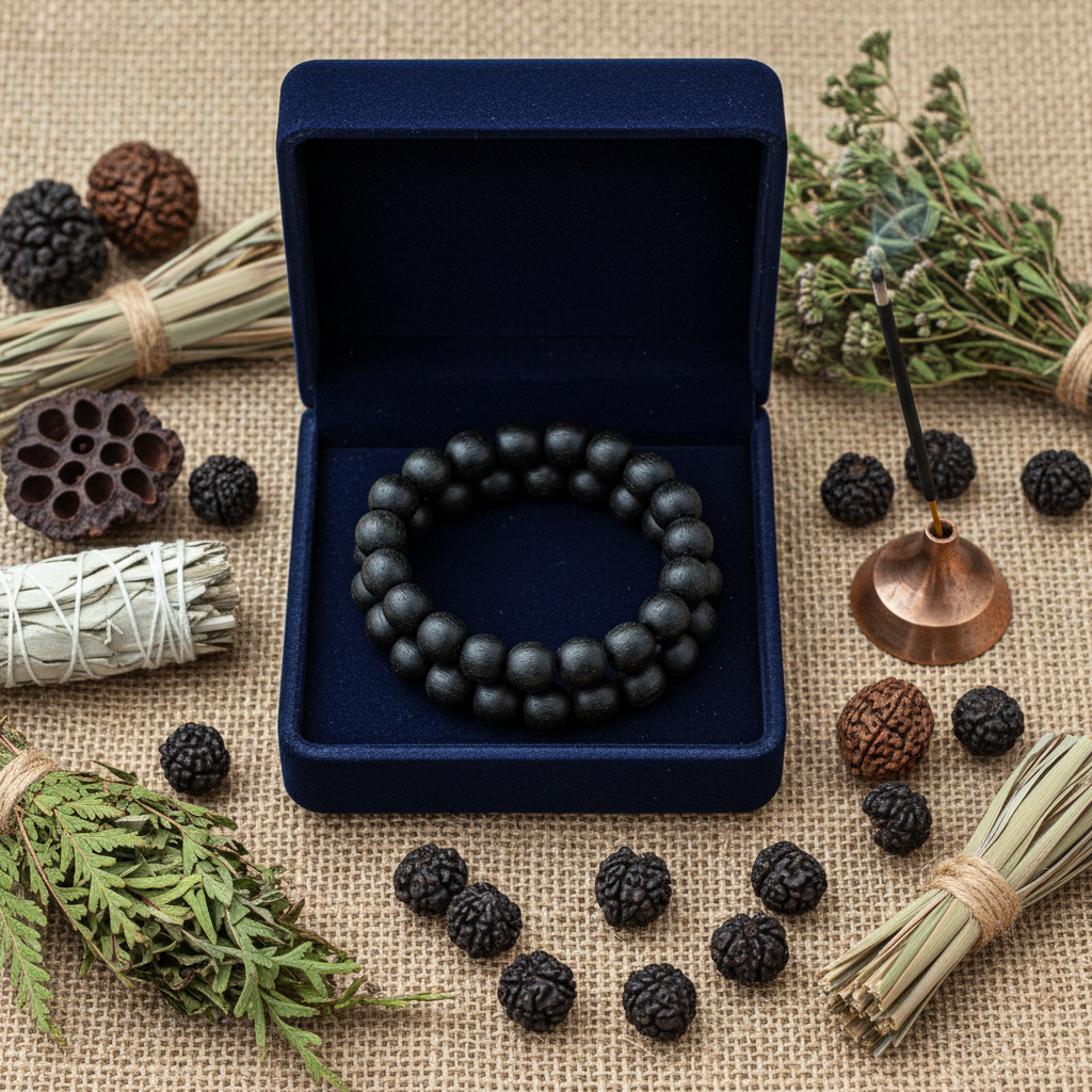 Natural Karungali Ebony Wood Bracelet in premium gift box
