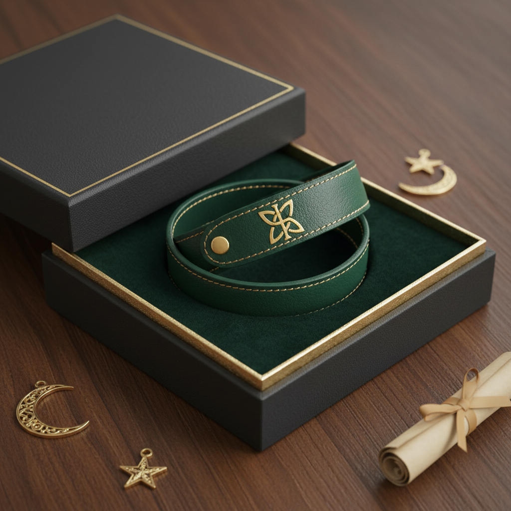 Goodhabiitss Divya Kavach Keychain in premium gift box with dark green velvet