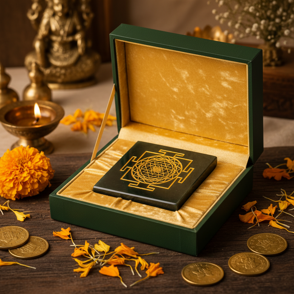 Shree Yantra in premium gift box with gold velvet