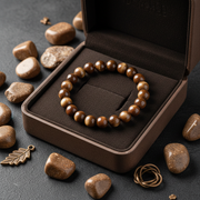 Natural Bronzite Bracelet in premium gift box with dark brown velvet