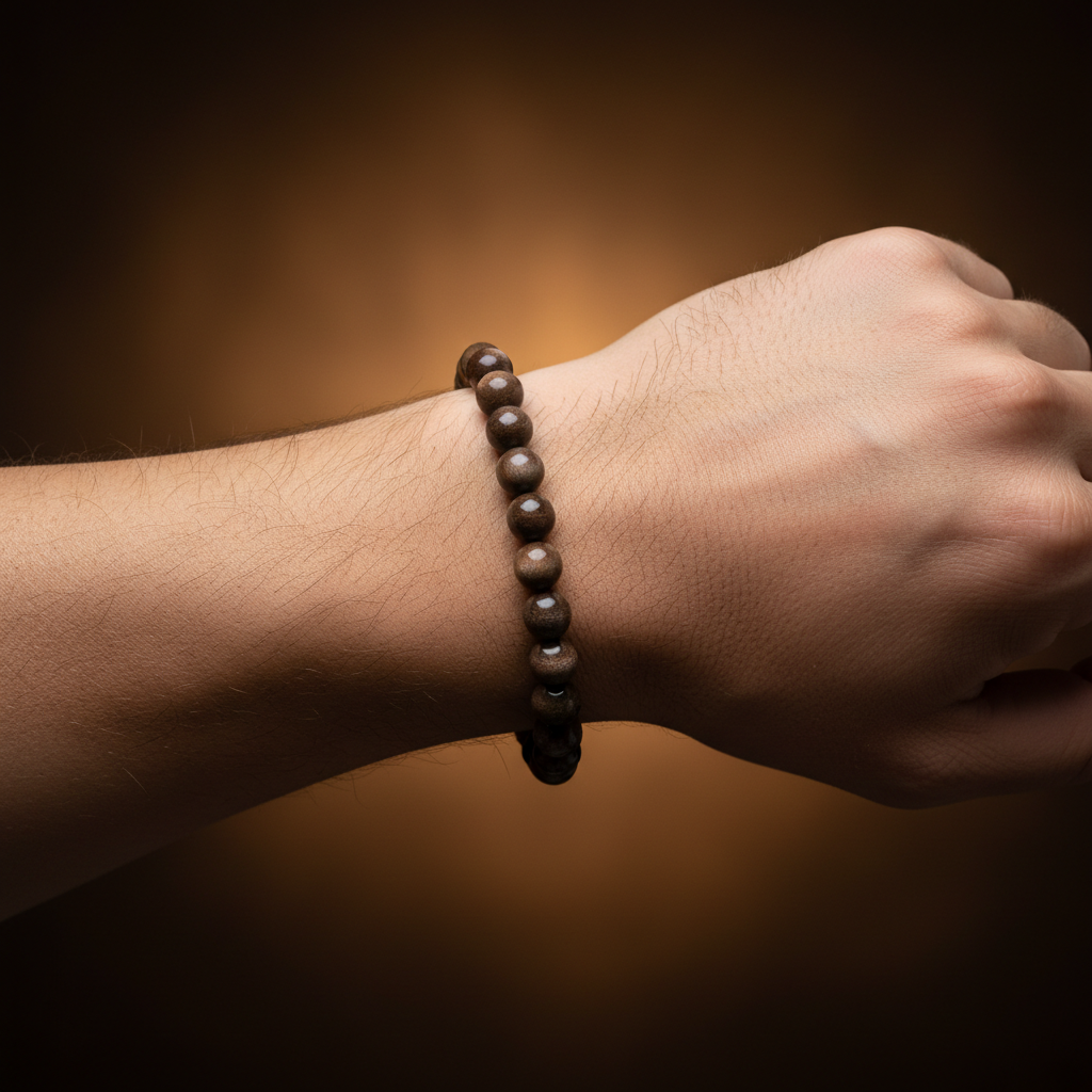 Natural Bronzite Bracelet worn on wrist