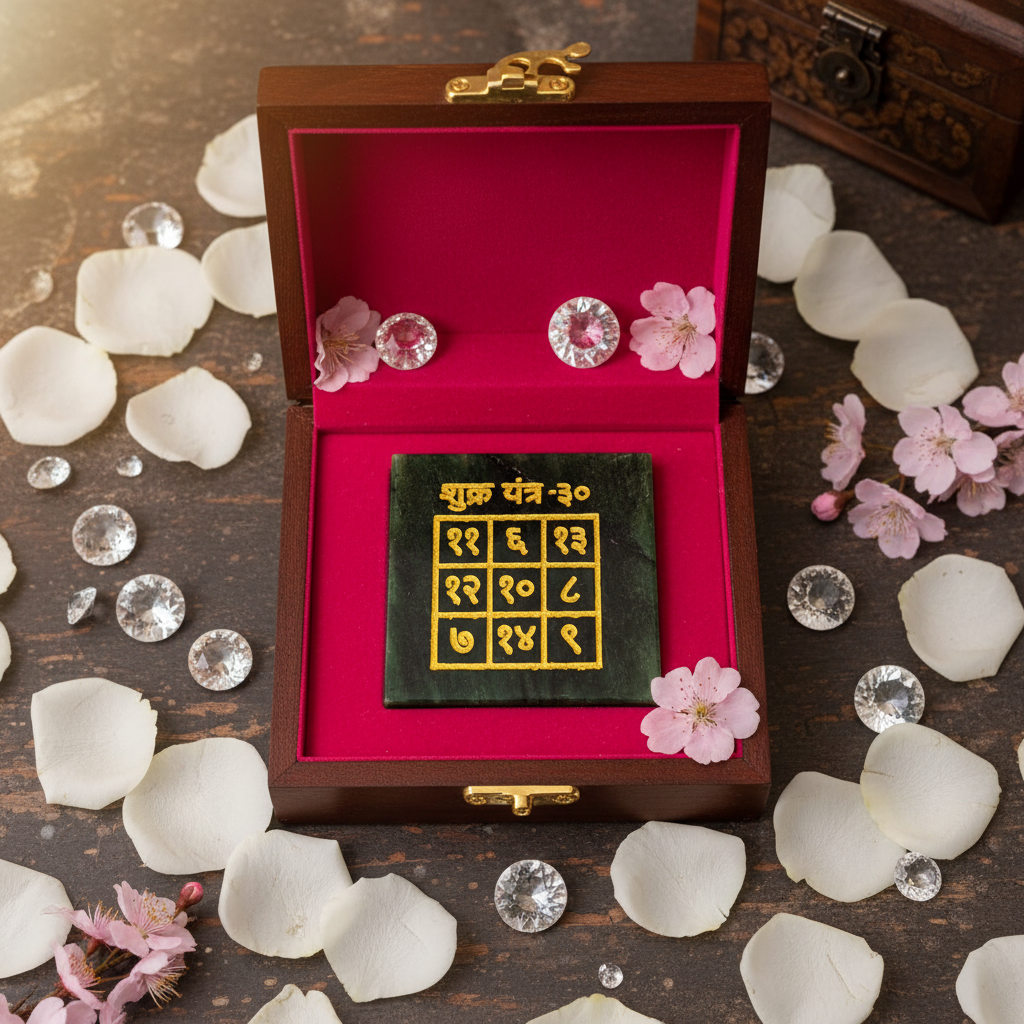Shukra Yantra in premium gift box with pink velvet