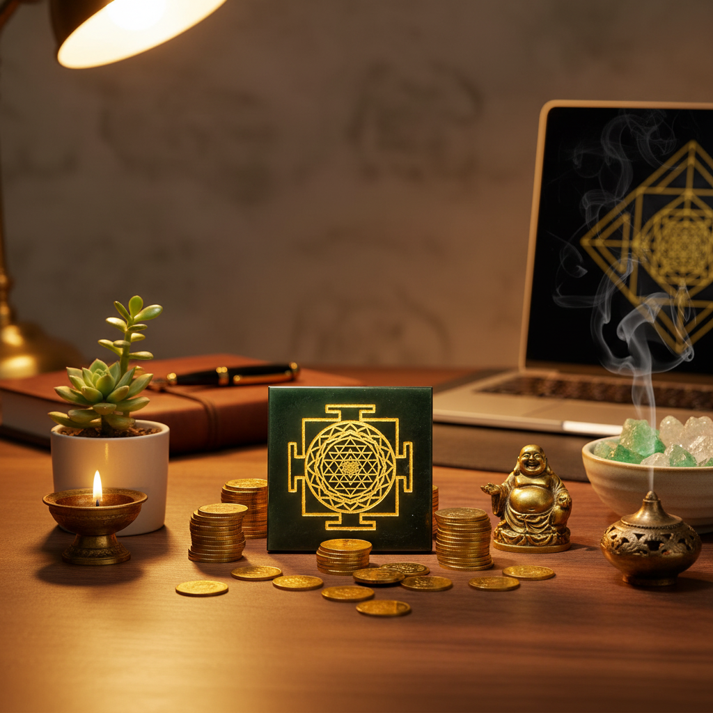 Shree Yantra on office desk for prosperity