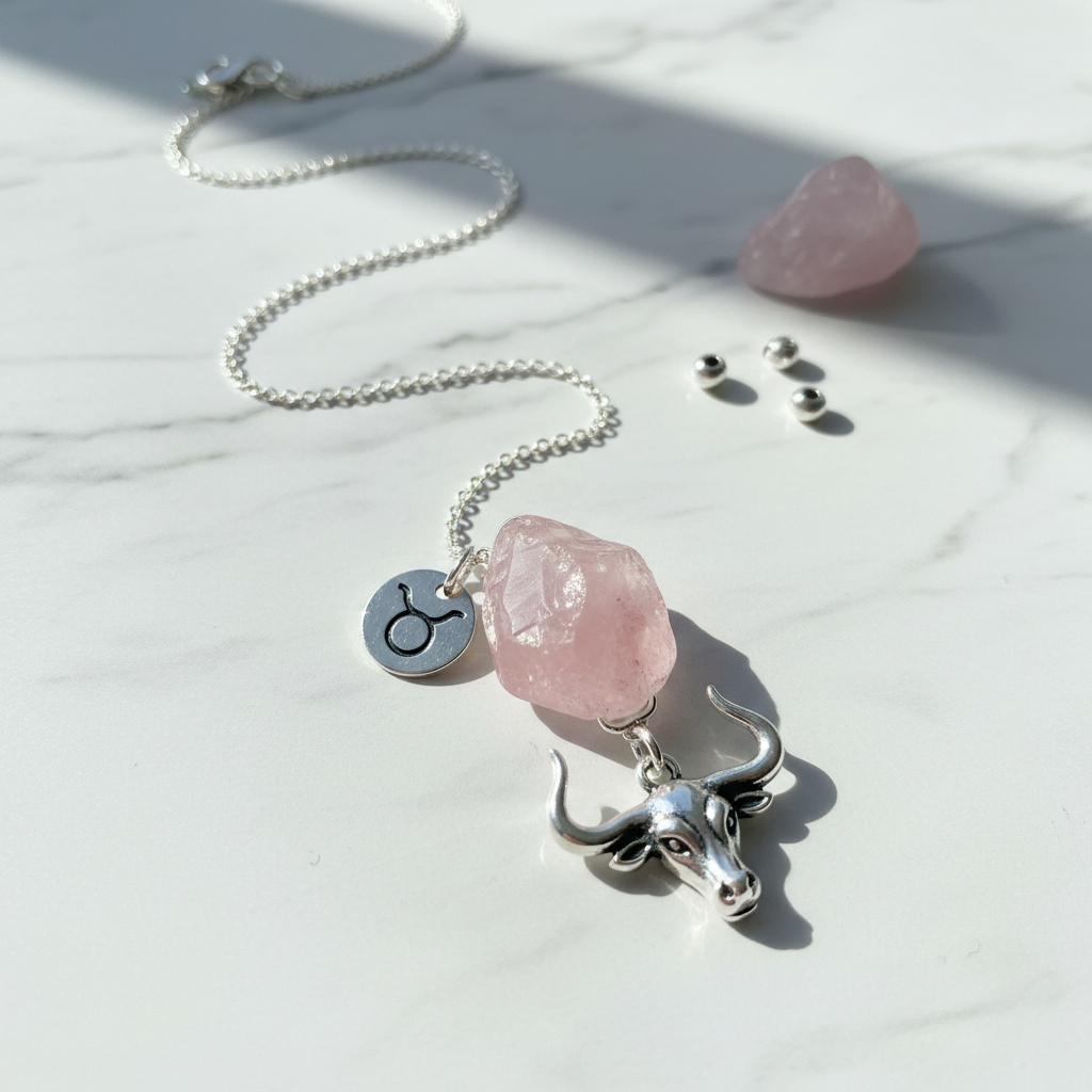 Taurus pendant on white marble surface