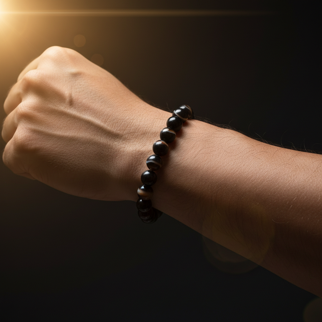 Natural Sulemani Hakik Bracelet worn on wrist