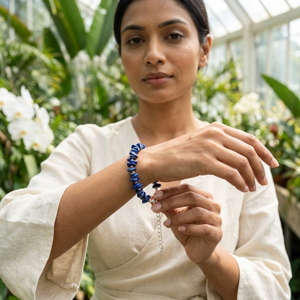 Lapis Lazuli Chips Bracelet - GOOD HABITSS