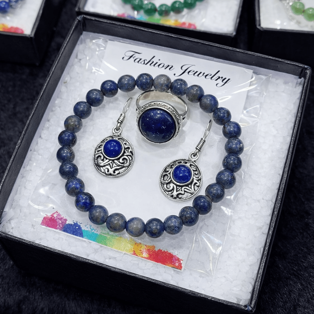 Lapis Lazuli Healing Crystal Jewelry Set - GOOD HABITSS