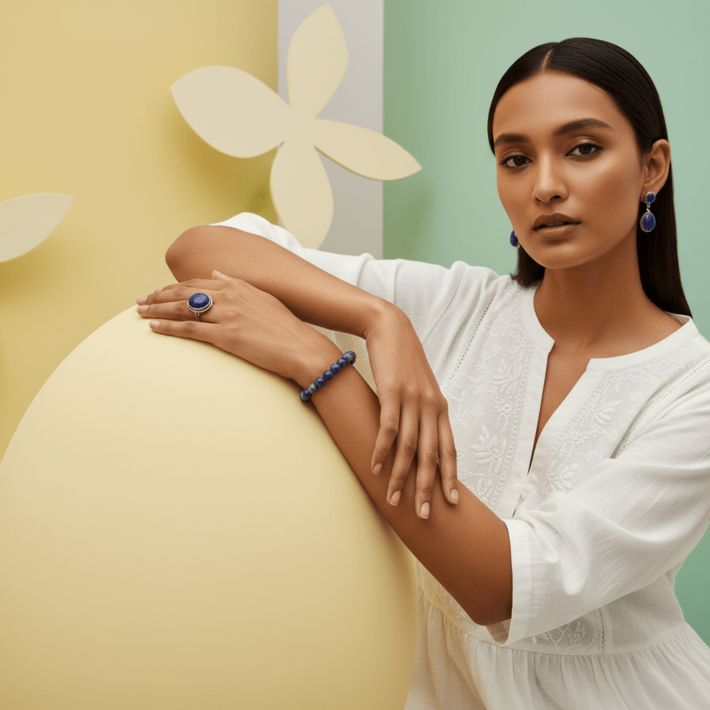 Lapis Lazuli Healing Crystal Jewelry Set - GOOD HABITSS