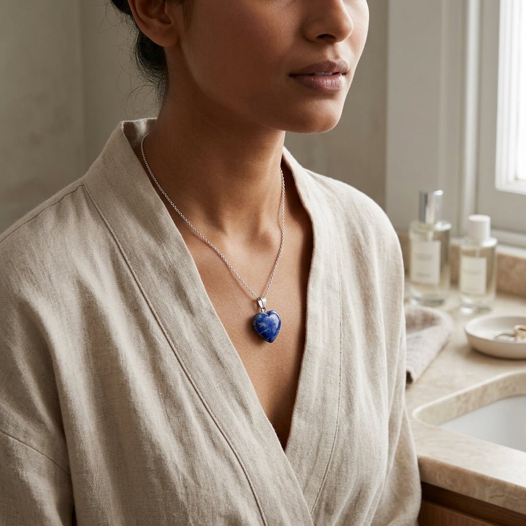 Lapis Lazuli Heart Pendant - GOOD HABITSS