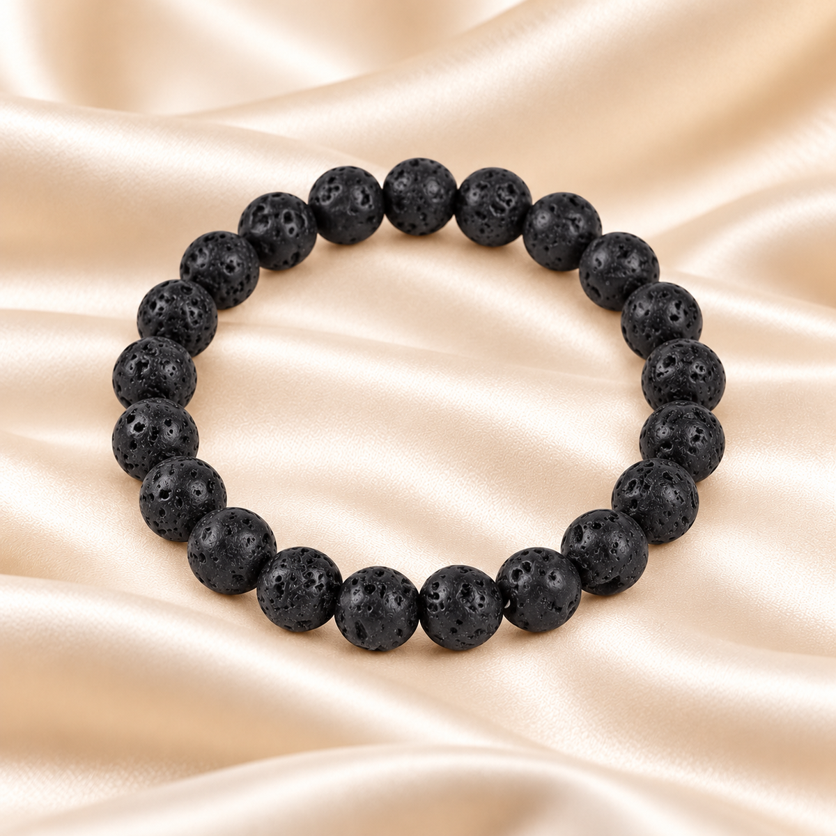 Lava Stone 8mm bracelet — top view
