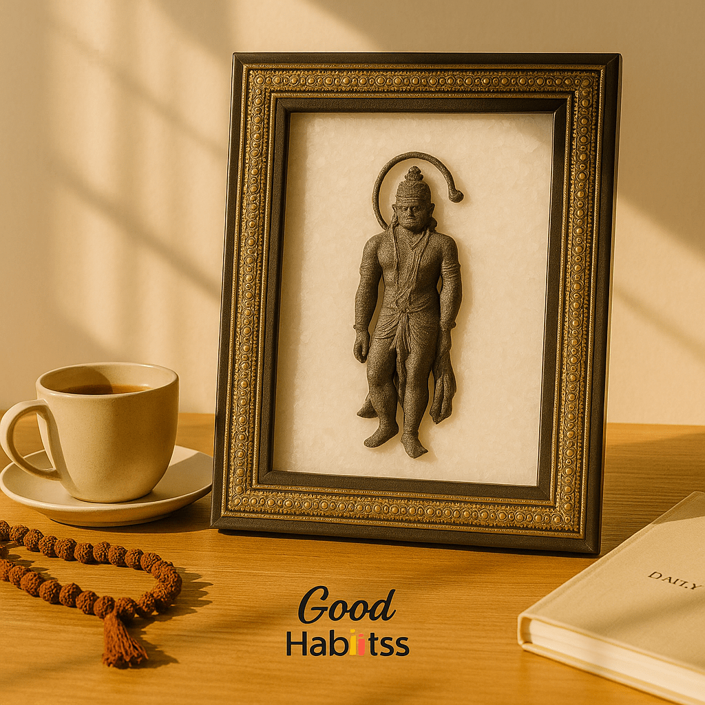 Lord Hanuman Pyrite & Selenite Healing Frame - GOOD HABITSS