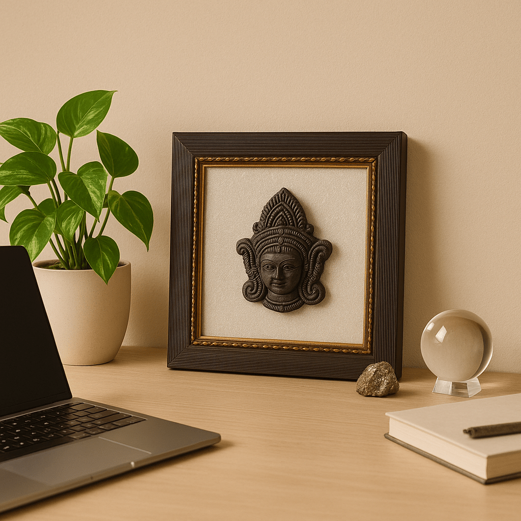 Lord Mai Durga & Selenite Healing Frame - GOOD HABITSS