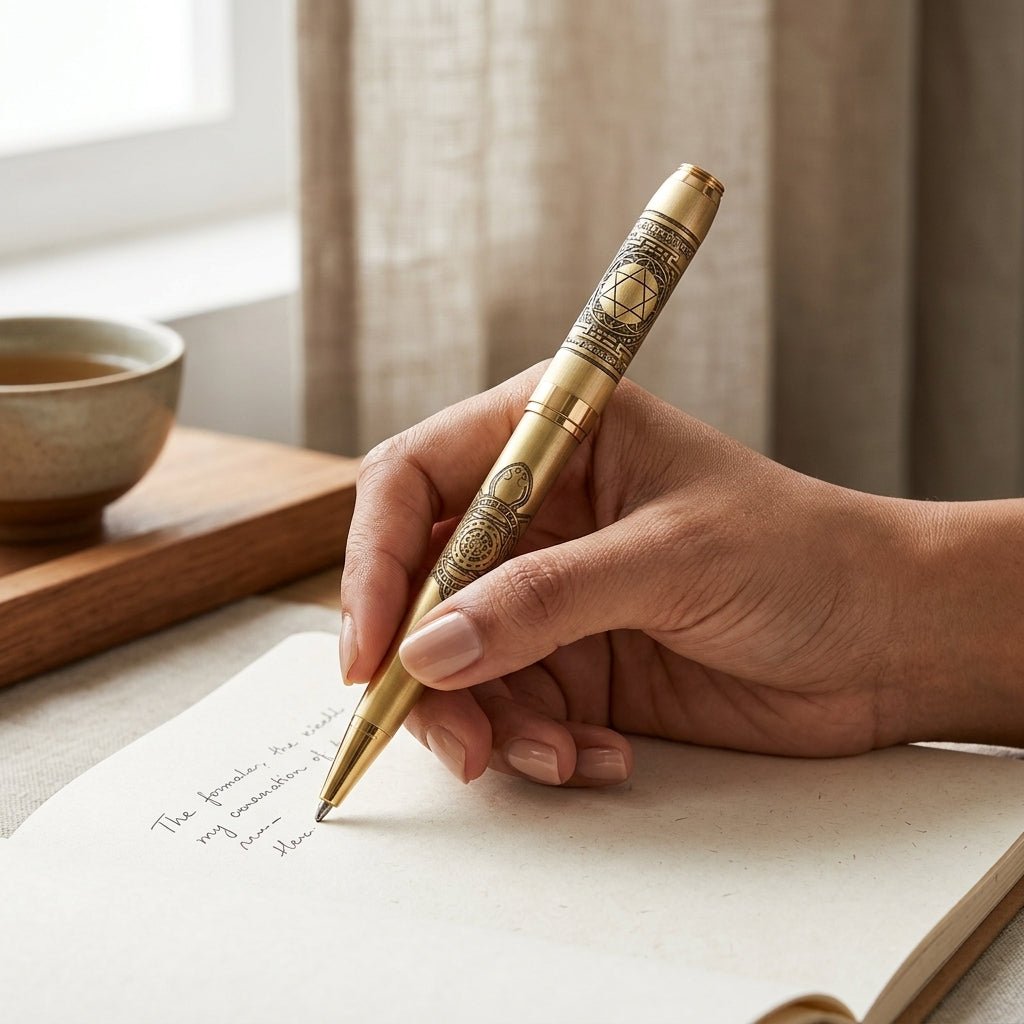 Meaningful Symbol Engraved Pen – Decorative Writing Accessory