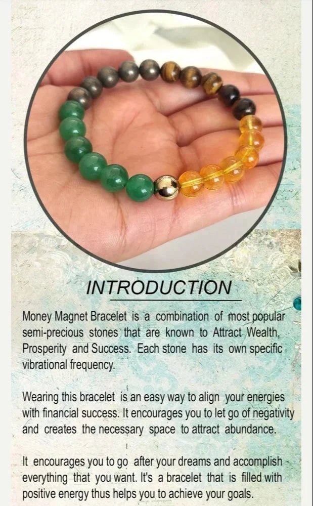 Money Magnetic Crystal Bracelet Stone Beads 8mm - GOOD HABITSS