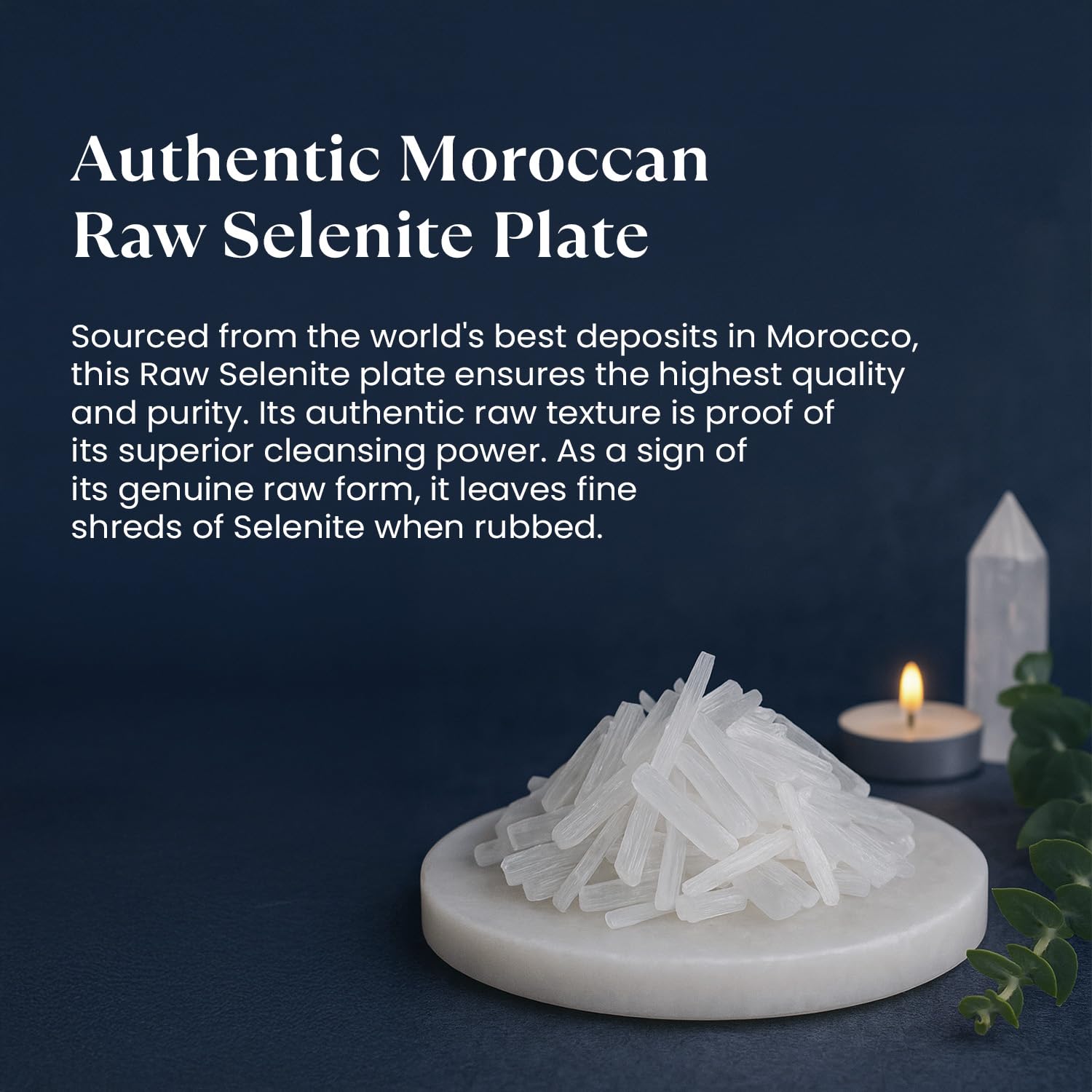 Moroccan Selenite Plate - GOOD HABITSS
