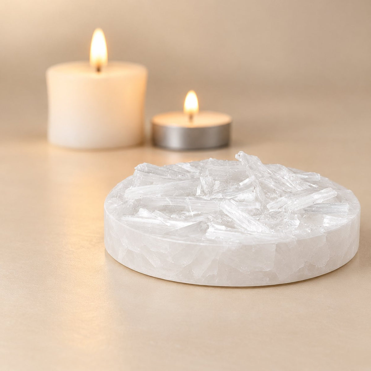 Moroccan Selenite Plate – Natural Crystal Décor — product detail