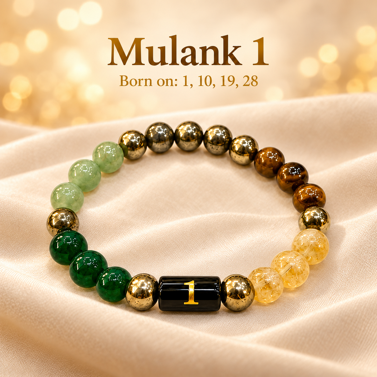 Crystal Bead Bracelet – Design N01 — bracelet design chart with printed number and date labels
