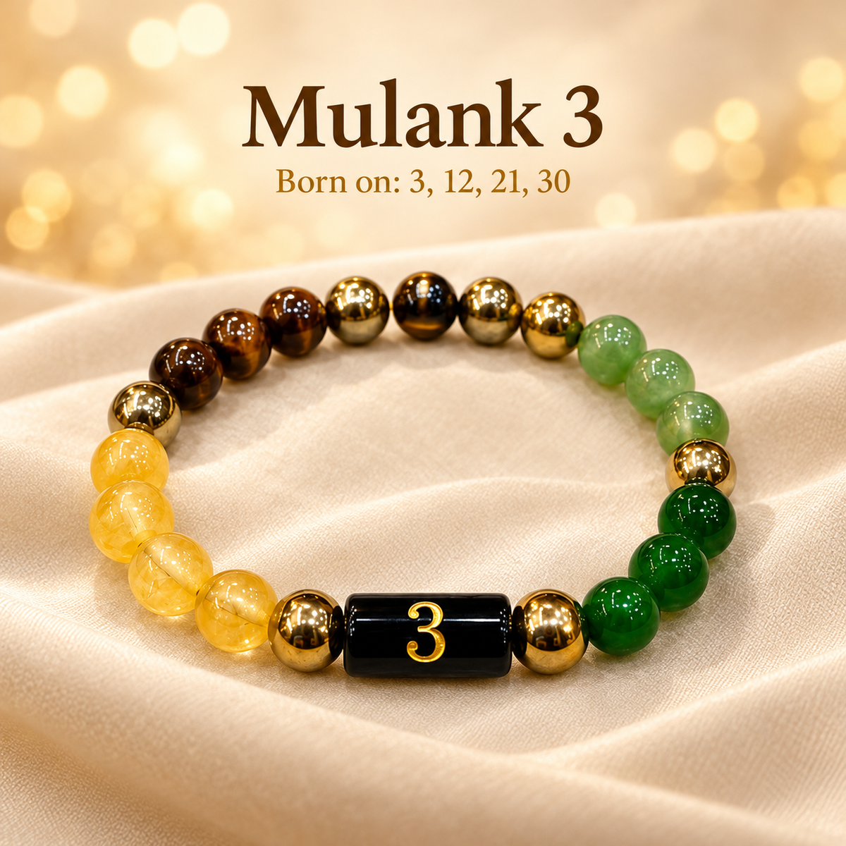 Crystal Bead Bracelet – Design N03 — bracelet design chart with printed number and date labels