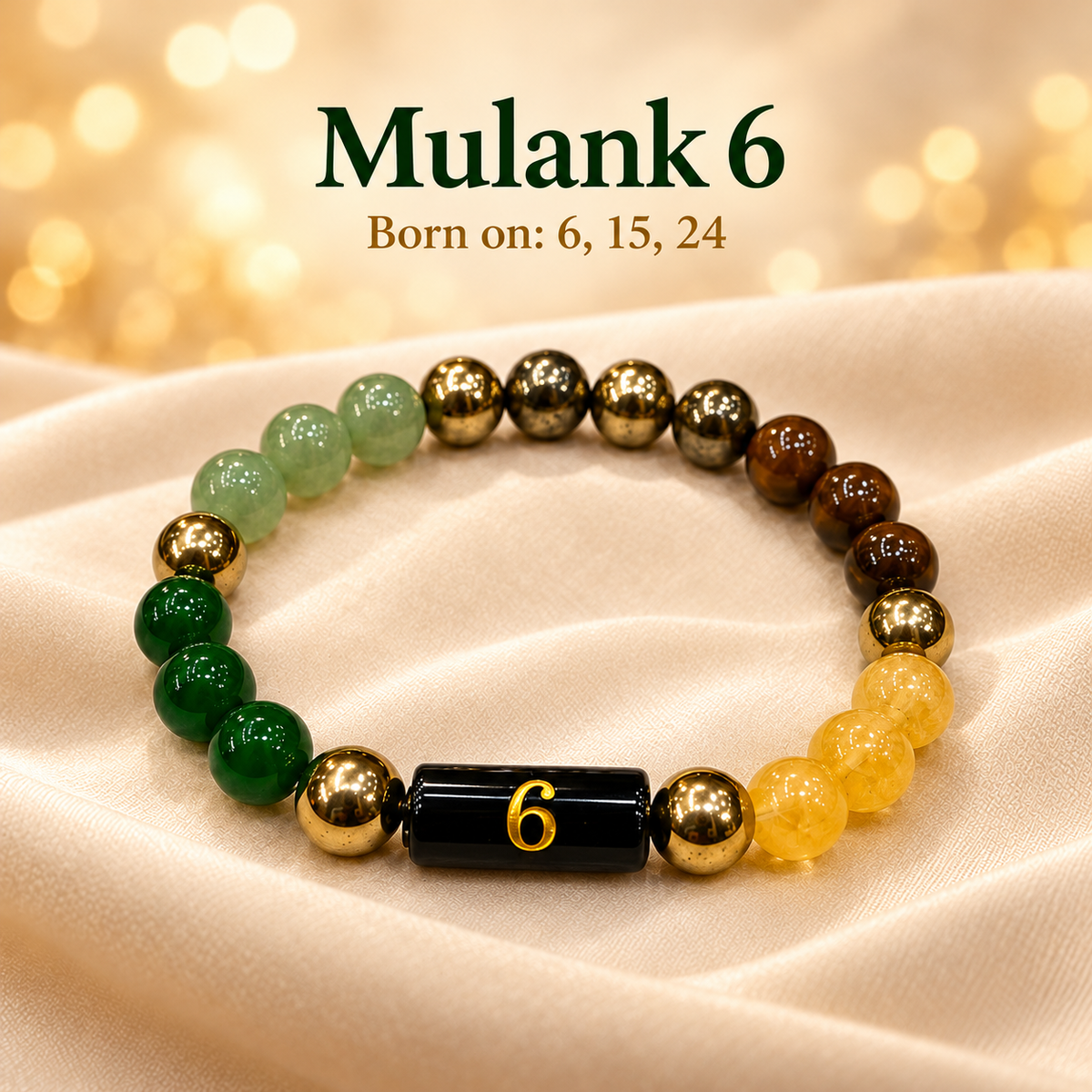 Crystal Bead Bracelet – Design N06 — bracelet design chart with printed number and date labels