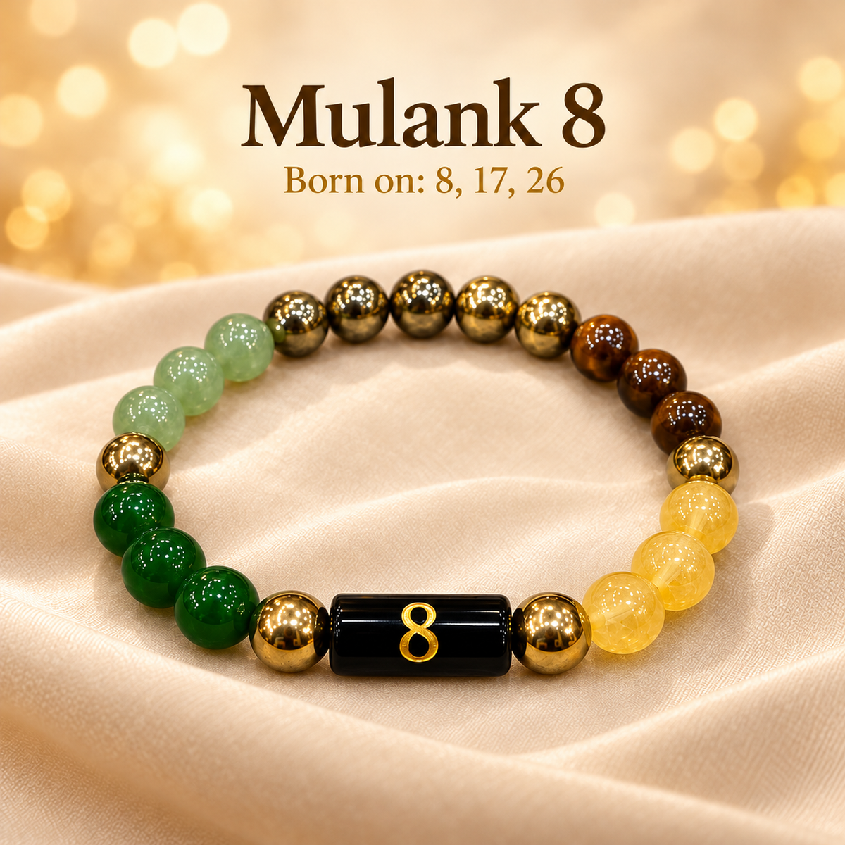 Crystal Bead Bracelet – Design N08 — bracelet design chart with printed number and date labels