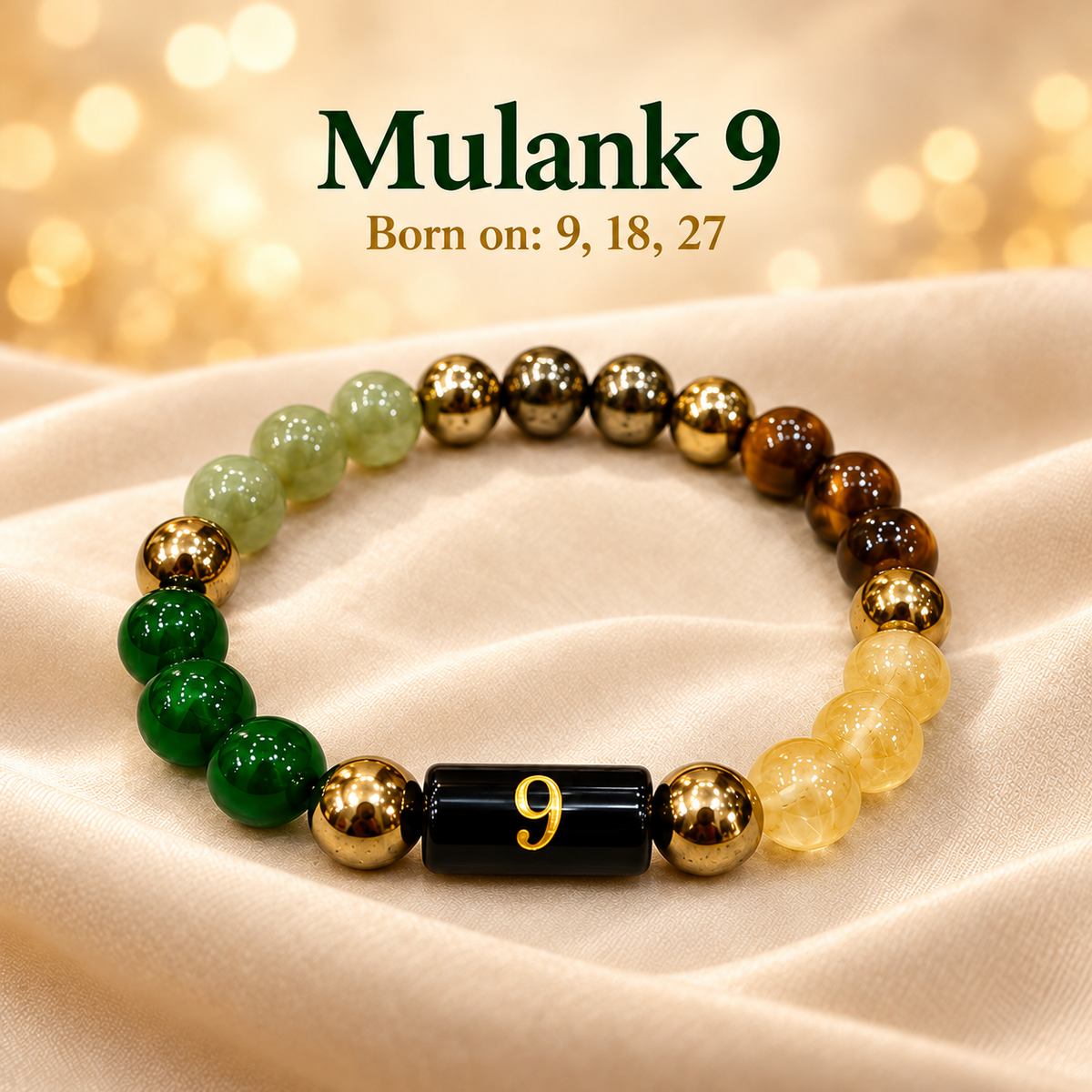 Crystal Bead Bracelet – Design N09 — bracelet design chart with printed number and date labels