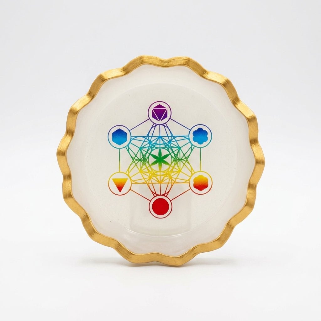 Multi - color chakra selenite Bowl - GOOD HABITSS