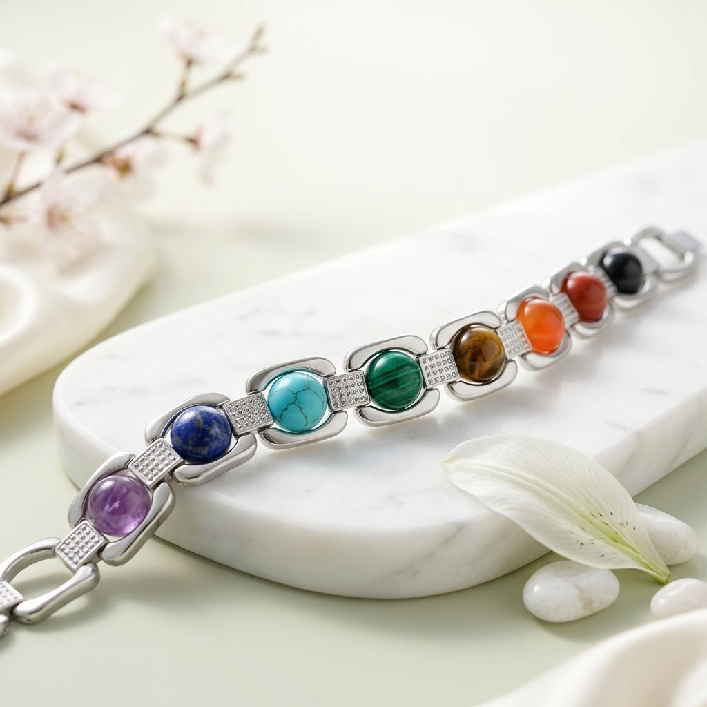 Multi Stone Metal Bracelet - GOOD HABITSS