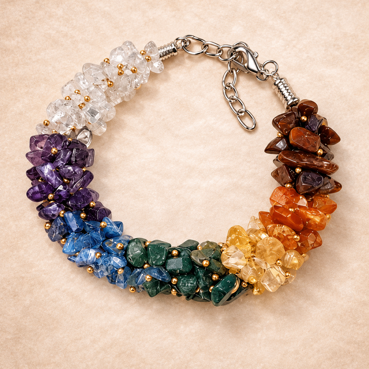 Multicolour Chips Bracelet – Multi-Gemstone Jewellery — clean studio view