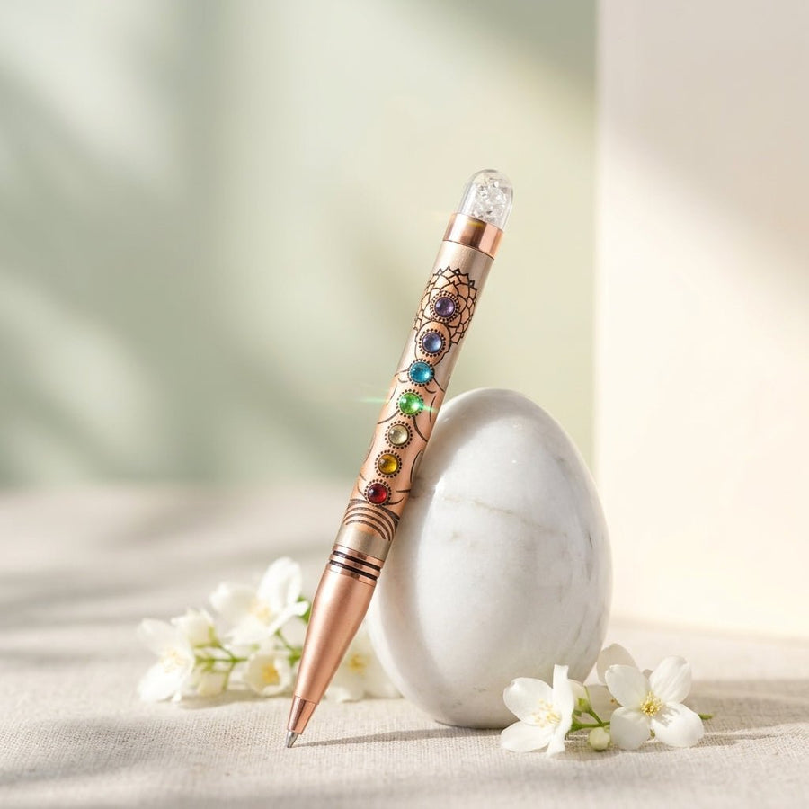 Multicolour Crystal Chip Pen – Gemstone-Inspired Writing Accessory – 18199