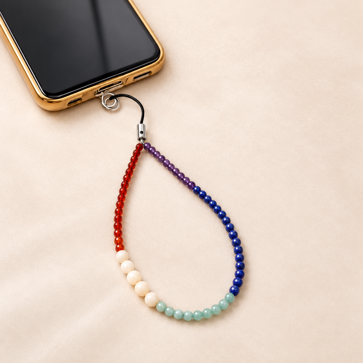 Multicolour Crystal Phone Loop – Gemstone-Inspired Accessory — product detail