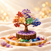 Multicolour Crystal Tree – 200 Beads Decorative Tree on warm cream background