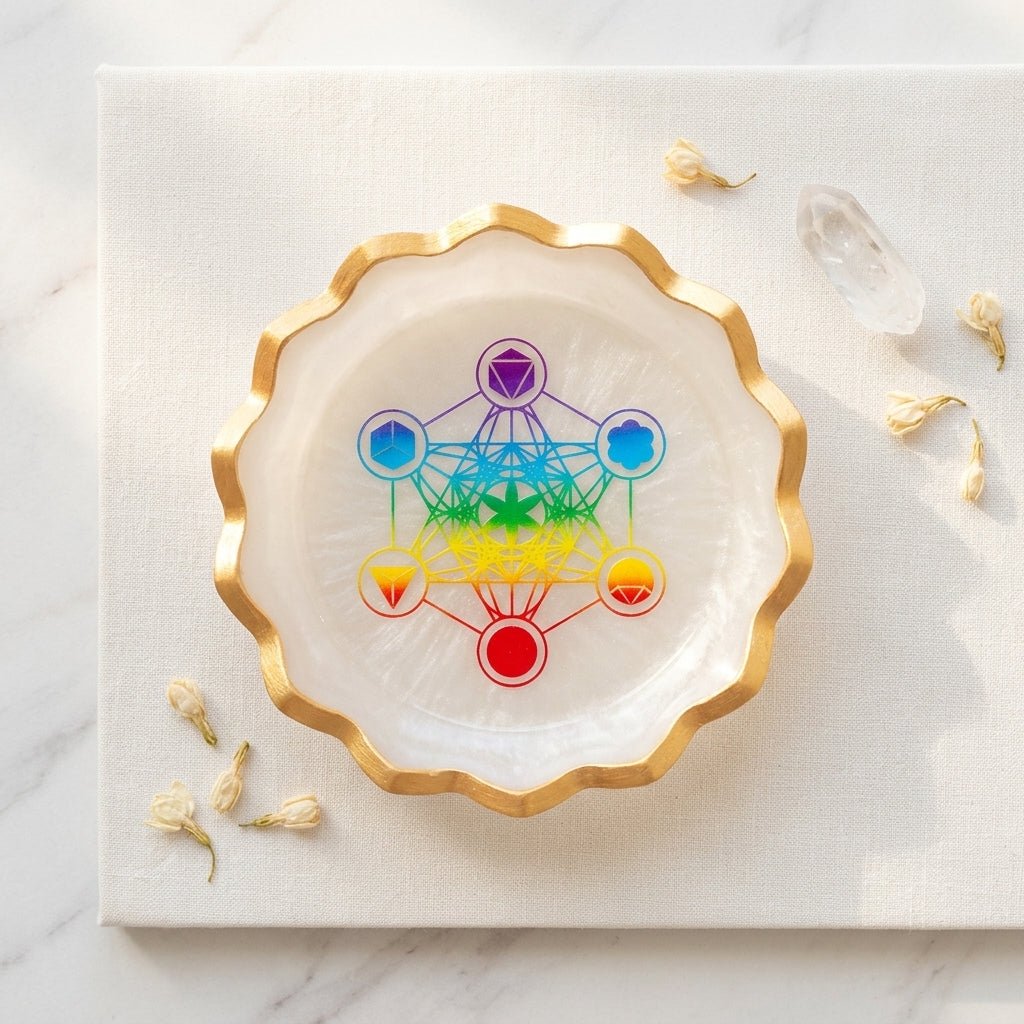 Multi - color Symbol selenite Bowl - GOOD HABITSS