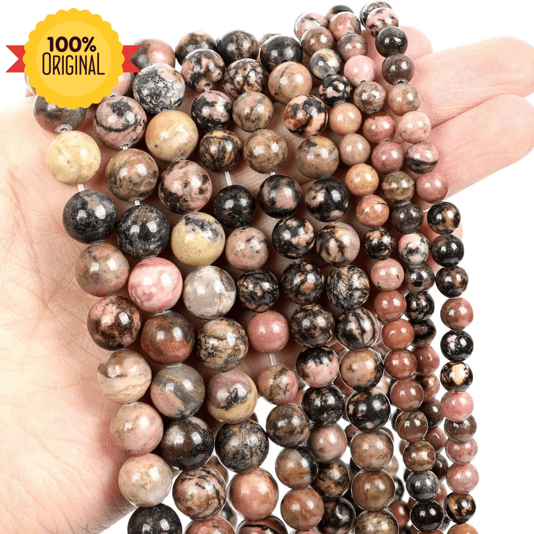 Natural Black Rhodonite String - GOOD HABITSS